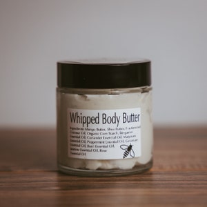Whipped Body Butter | Natural Skincare | Shea Mango Butter Moisturizer | Essential Oil Scented | Handmade Gift for Her