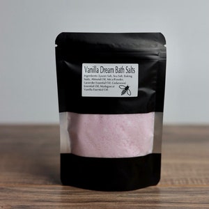 Luxury Bath Salts | Natural Soaking Salts with Almond Oil | Relaxing Self Care Gift | Essential Oil Scents | Handmade Vegan Spa Soak