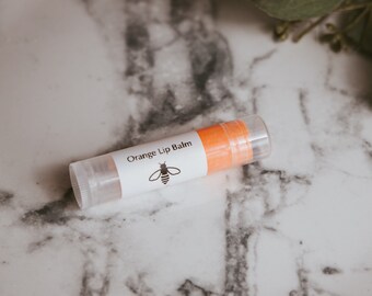 Natural Lip Balm | Organic Beeswax & Shea | Wild Orange or Lavender | Handmade Lip Care | Tinted Balm with Essential Oils