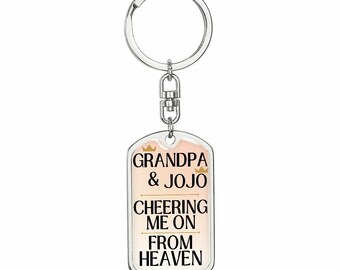 Personalized Memorial Key Chain, Loss of Loved One, Cheering From Heaven