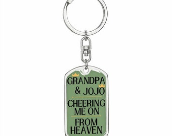 Personalized Memorial Key Chain, Loss of Loved One, Cheering From Heaven