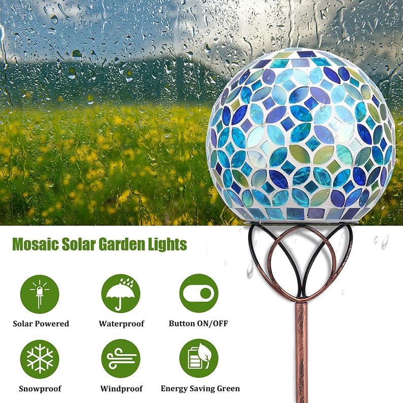 Solar Outdoor Lights Garden Decor Mosaic Solar Lights Etsy