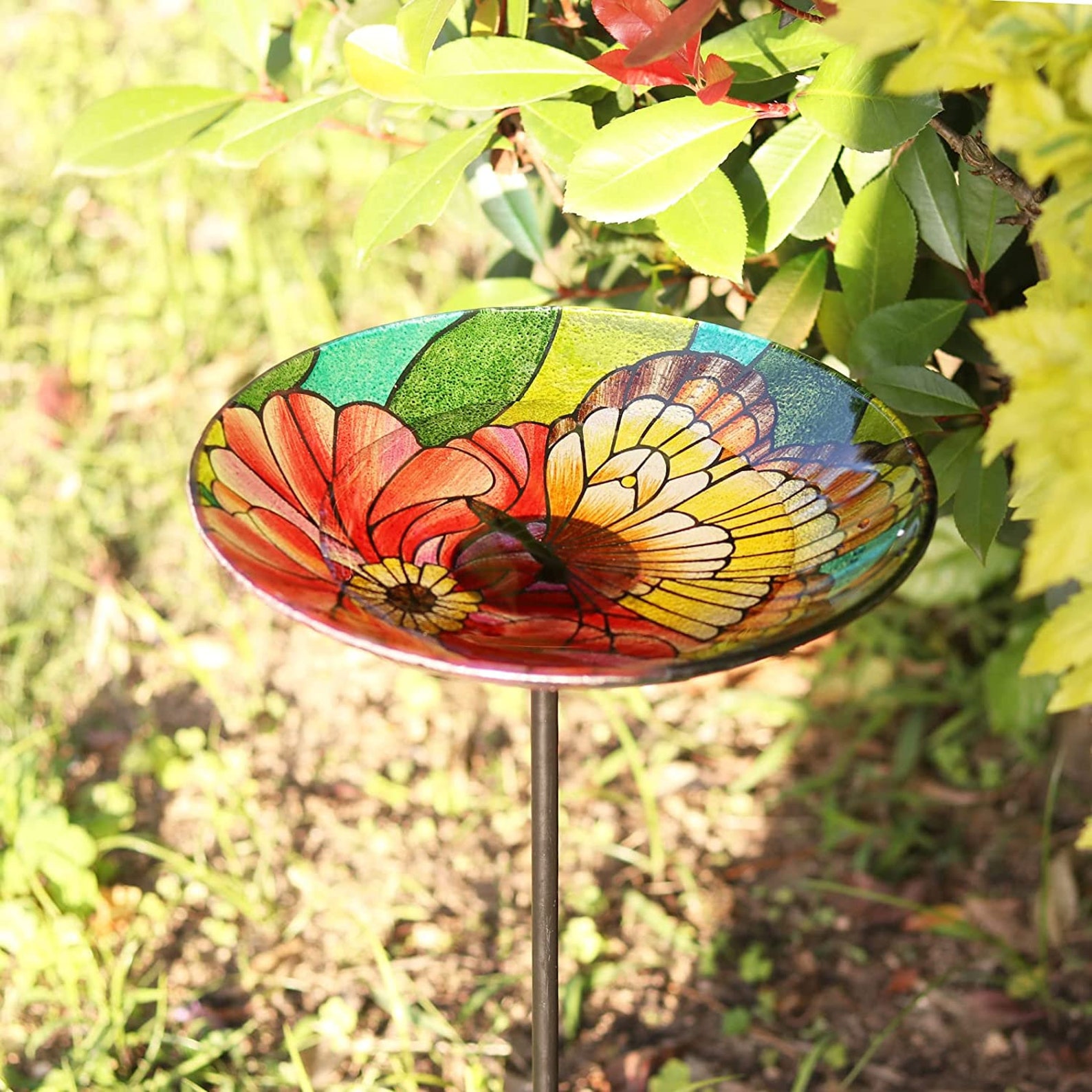 Glass Bird Baths Garden Bird Bath Butterfly Design Etsy