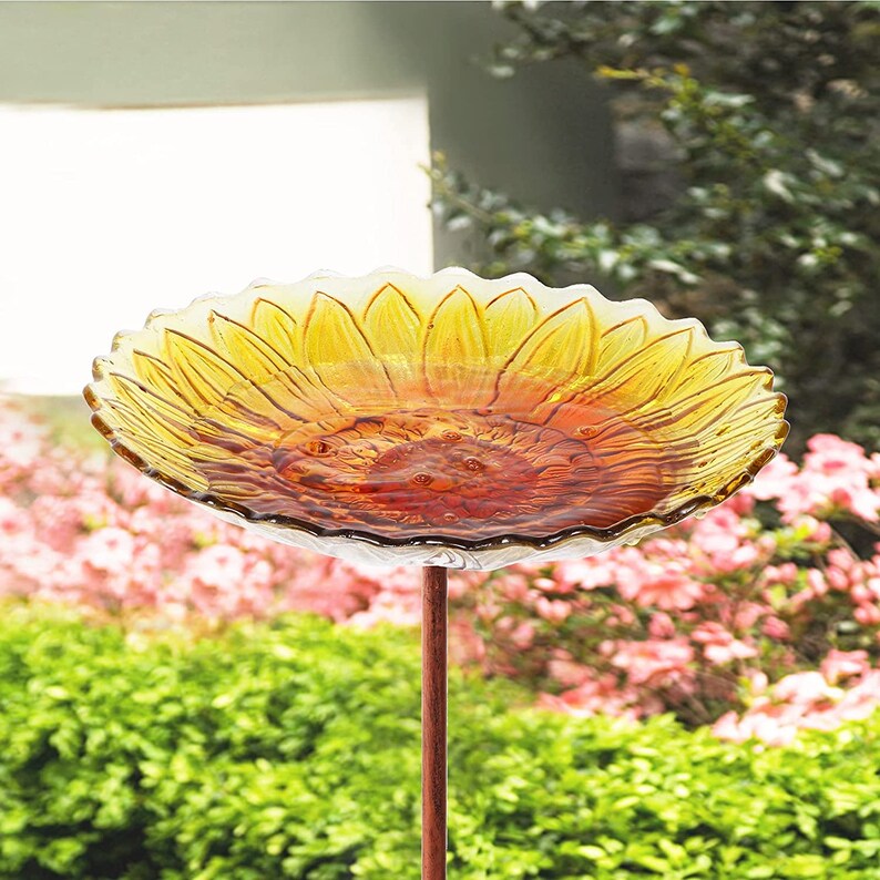 Sunflower Bird Bath Bowl Bird Bath Bird Feeder 31 Inch Etsy
