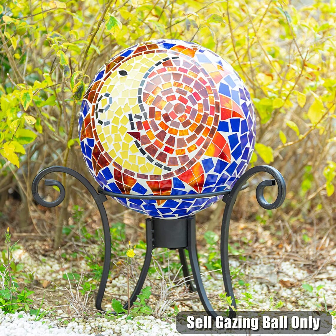 Glass Gazing Ball, Garden Globe Gazing Ball, Mosaic Glass Sphere for