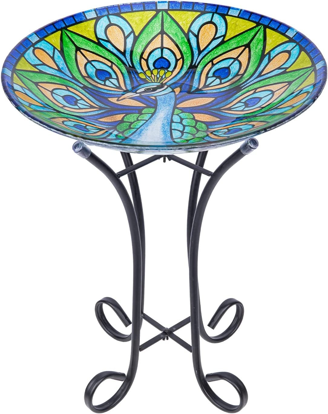 Bird Baths for Outdoor, Glass Bird Baths Outside Garden Birdfeeder With