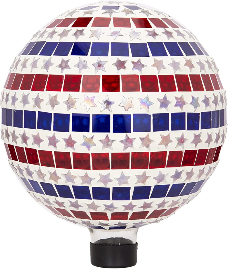 Gazing Ball, Glass Garden Globe, Mosaic Garden Lawn Ornament, 10 Inch
