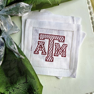 Texas A&M Linen Cocktail Napkins