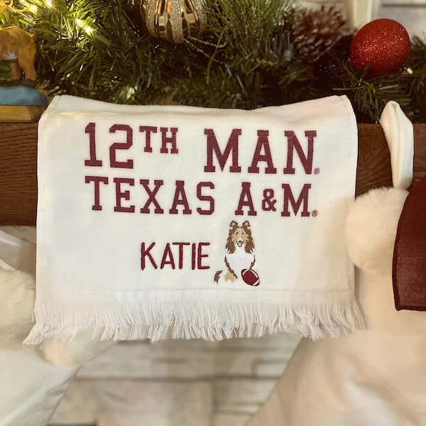 Custom 12th Man Towel , Embroidered Aggie Towel , Texas A&M Football , 12th Man Aggie Towel , Game Day Towel , 12th Man Texas Aggie Towel