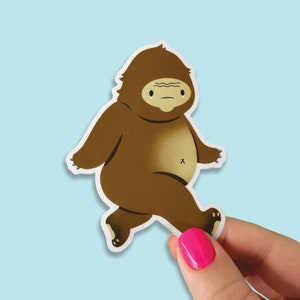 Bigfoot Sasquatch Glossy Sticker | Cute Cryptid Paranormal Sticker | Walking Bigfoot | Waterproof Weatherproof Die Cut Vinyl