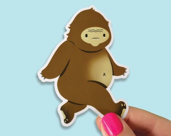 Bigfoot Sasquatch Glossy Sticker | Cute Cryptid Paranormal Sticker | Walking Bigfoot | Waterproof Weatherproof Die Cut Vinyl