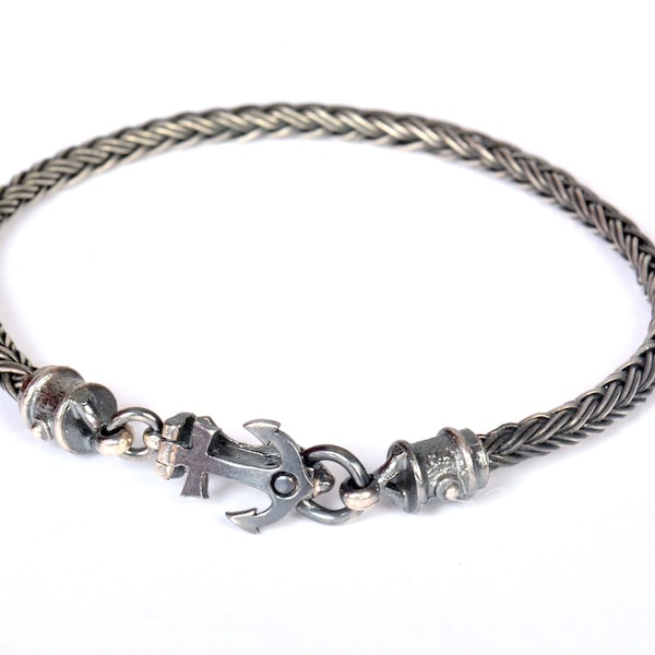 Bracelet en argent (fin) tissé main - Unisexe