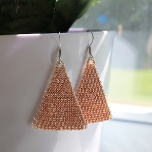 Rose gold seed beaded earrings