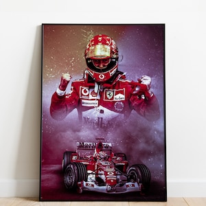 Michael Schumacher Poster, Formula 1 Poster, Canvas Wall Art, Rolled Canvas Print, Canvas Wall Print, Frameless Canvas Poster