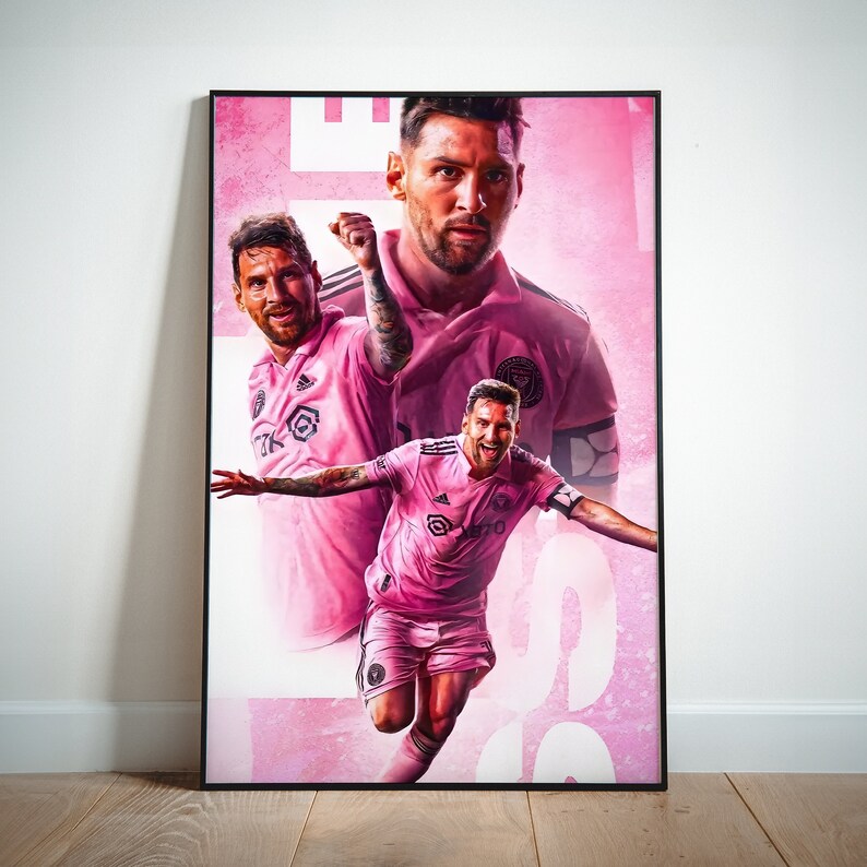 Lionel Messi Poster, Football Wall Art, Canvas Wall Art, High Quality