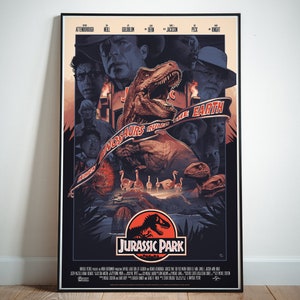 Jurassic Park Posters, Movie Posters, Canvas Wall Art, High Quality Print, Wall Print, Canvas wall Print, Frameless Canvas Poster