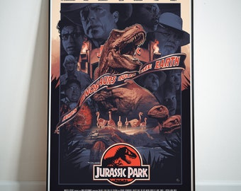 Jurassic Park Posters, Movie Posters, Canvas Wall Art, High Quality Print, Wall Print, Canvas wall Print, Frameless Canvas Poster