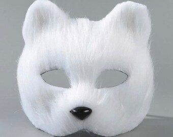 Mascarade de renard blanc - cosplay d'animaux - masque de renard - fourrure