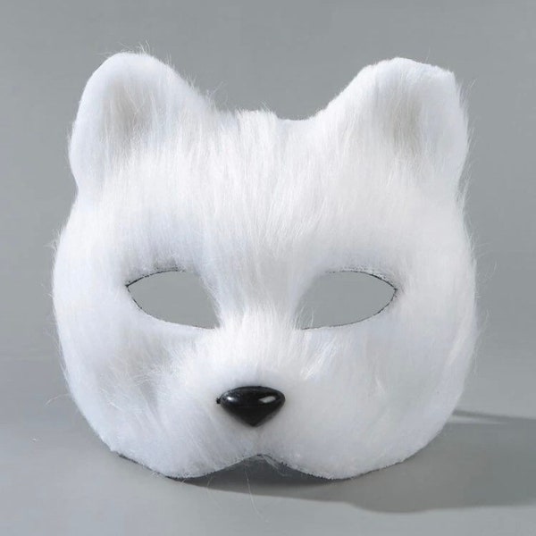 White Fox Masquerade - Animal Cosplay - Fox Mask - Furry