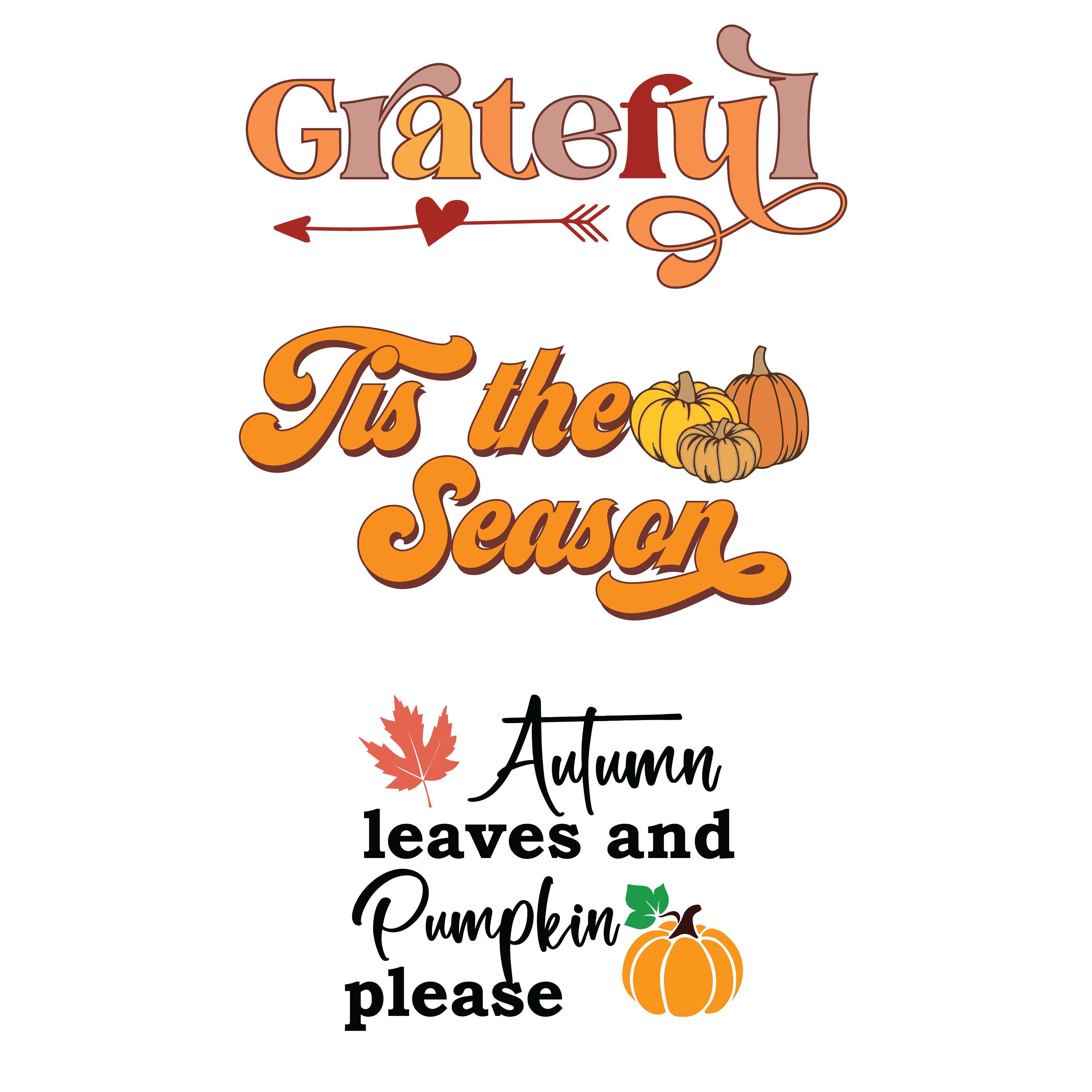 Fall Bundle PNG, Pumpkin Spice Junkie PNG, Thankful PNG, Autumn Digital ...