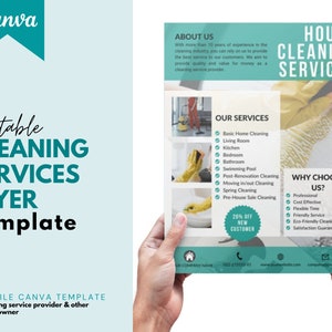 *Reinigungsflieger | Putzservice Poster | Flyer | Bastelbogen | Bearbeitbare druckbare Vorlage | Canva Vorlage | Business Flyer