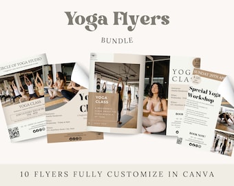 Redigerbar flygbladsmall för yogaklass | Canva-design (digital nedladdning)