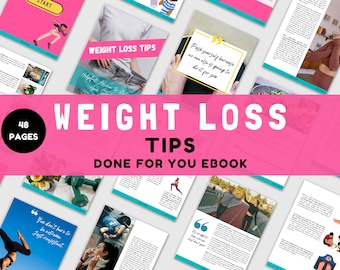 Weight Loss Tips eBook Canva Template | PLR, 48 Pages (Digital Download)