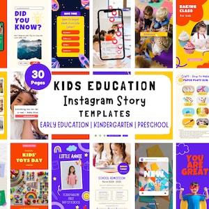 30 の子供の教育 Instagram ストーリー Canva テンプレート | 早期教育 | 幼児期 | 幼稚園 | 学校 保育園 | ソーシャル メディア