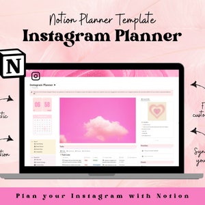Notion Template Instagram Planner | Content Calendar Notion | Social Media Notion | Marketing Planner, Content Planner, Instagram Planner