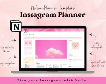 Instagram Planner Notion Template | Social Media Content Calendar