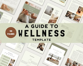 Plantilla de ebook de bienestar / Mindfulness / Cuaderno de trabajo de Canva de 43 páginas para instructores de yoga (tamaño carta EE. UU.)