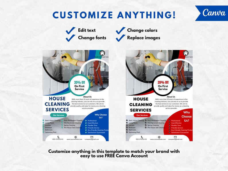 Flyer Kitchen Clean Cleaning Service Flyer | Editable Canva Template (digital Download) - Etsy