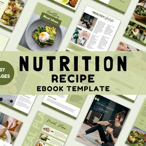 Ebook de recettes nutritionnelles Canvas | E-book de remise en forme | Bien-être Santé | Modèle de coaching | Programme de remise en forme | Coach d'entraînement personnel