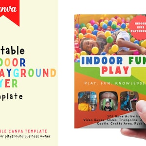Kids Indoor Playground Flyer Canva Template | Kids Indoor Play Gym | Kids Play Centre Flyer | Children Game Arcade Flyer | Baby Gym Play