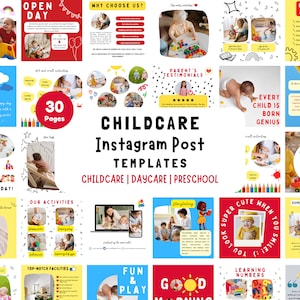 30 Kids Education Instagram Canva Template | Early Education | Childhood | Preschool Kindergarten | After School Nursery | Social Media Feed