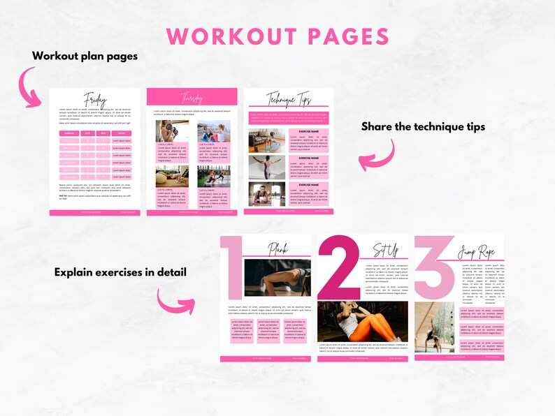 Fitness Program Template Canva | Fitness Ebook Template | Personal ...
