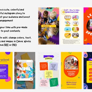 30 Kids Education Instagram Story Templates | School Kids Content | Canva Editable Posts (Digital Download) image 3