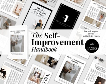 Handbok för självförbättring | Omprofileringsbar e-bok för personlig utveckling, resurs för motivationscoacher (Canva)