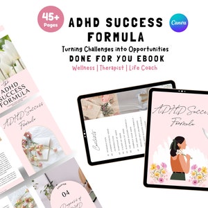 ADHD Success Formula | Done For You Ebook & Guide for ADHD Coach, Life Coach, Wellness Coach, Meditation Coach | Rebrandable PLR Course