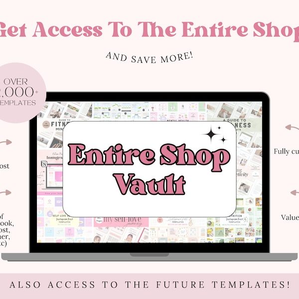 Entire Shop Access | All Access Pass Template - Entire Shop Bundle, Canva Template Bundle, Social Media, Ebook Workbook, Coaching, Instagram