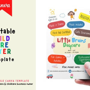 チャイルドケア チラシ テンプレート Canva | ベビーシッター | プレイタイム テーマ | デイケア ポスター | プレイセンター | プレイスクール 編集可能なポスター | 印刷可能なチラシ