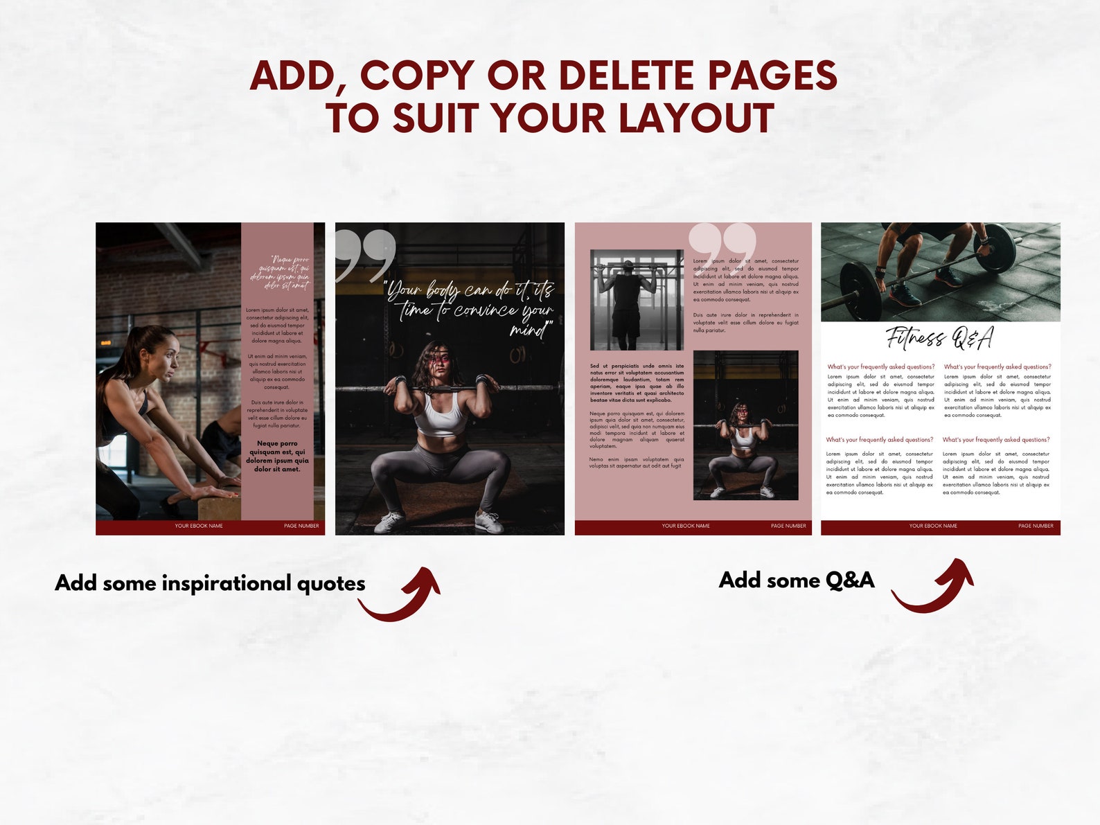 Fitness Program Template Canva | Fitness Ebook Template | Personal ...