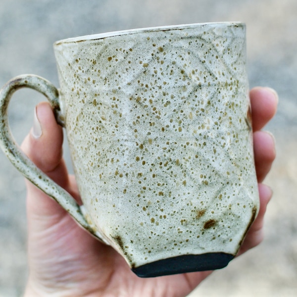 Speckled Ceramic Coffee Mug (8oz), Clay Pottery Mug Handmade Gift, Unique Mother’s Day Gifts for Mom, Best Friend Birthday Gift for Her