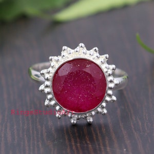 Ruby Ring / Ruby Silver Ring / 925 Sterling Silver Ring / Wedding Ring / Handmade silver Rings / Anniversary ring / Christmas gift ring /