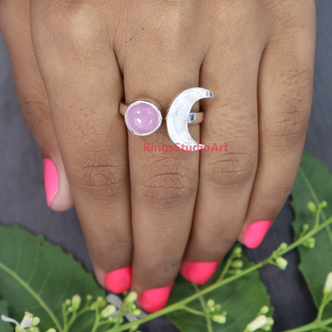 Pink Quartz Ring / Bezel Set Gemstone Ring / 925 Sterling Etsy