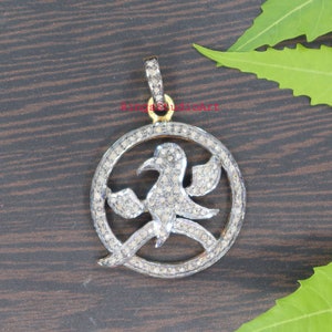 Diamond Bird Pendant Necklace: Sterling Silver Handmade Jewelry