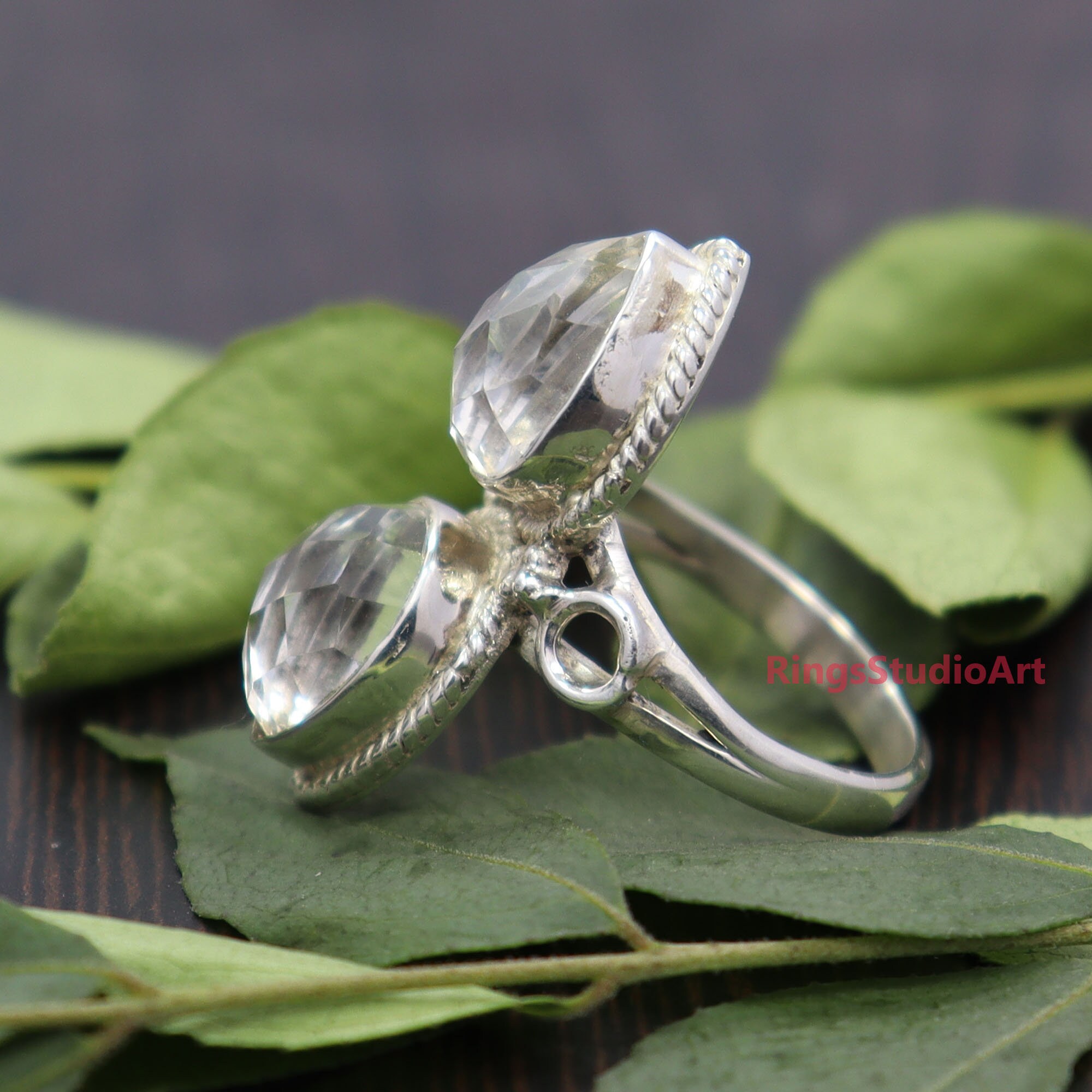 Clear Quartz Ring / Gemstone Ring / 925 Sterling Silver Etsy
