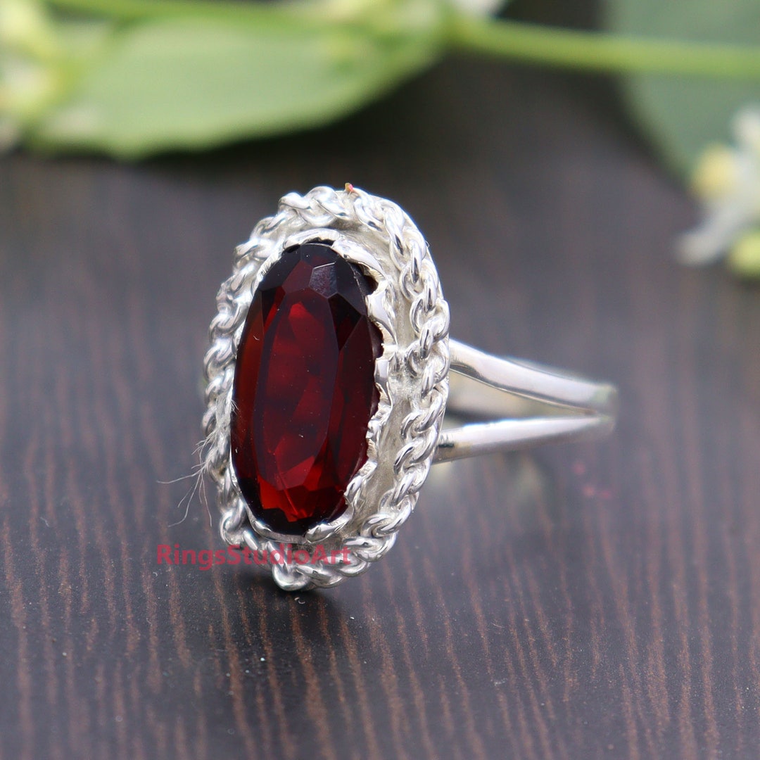Garnet Ring / Garnet Silver Ring / Large Garnet Ring / 925 Sterling Silver Ring / Gift for Her / Wedding Ring / Handmade Designer Ring / - Etsy Garnet Ring / Garnet Silver Ring / Large Garnet Ring / 925 Sterling Silver Ring / Gift for Her / Wedding Ring / Handmade Designer Ring / - Etsy