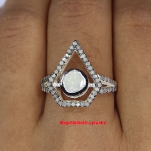 Natural Polki Diamond Ring / Diamond Polki Ring / Diamond Ring / Engagement ring / 925 Sterling Silver Ring / Wedding Ring / Gift for her