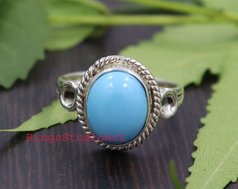 Sleeping Beauty Turquoise Ring: Handmade 925 Sterling Silver Statement ...